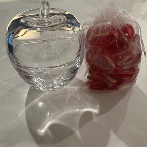Tiffany & Co. Glass Apple Dish with Lid